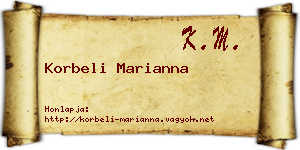 Korbeli Marianna névjegykártya